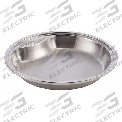SPRING USA Food Pan: Full Size, Round, 1.8 ga Gauge, 4 qt Capacity - Steam Table Pans