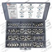 AIGNEP USA Tube Fitting Kit: Brass, 60 Pieces, Connector/Elbow/Tee/Union (MPN 50861N-6). Key specifications — Brand: AIGNEP USA; Specific Fitting Shapes Included: Elbow.