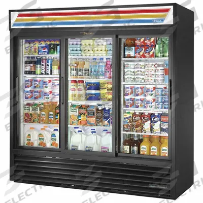TRUE REFRIGERATION Refrigerated Merchandiser: 78 5/8 in x 78 1/8 in x 29 5/8 in, Black - Glass Door Refrigerator Merchandisers