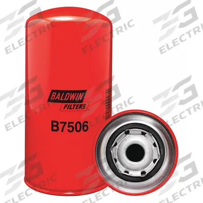 BALDWIN FILTERS Oil Filter: B7506, 1"-16 Thread Size, 8 3/4 in Overall Ht - Spin-On Oil Filters