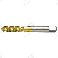 CLEVELAND Spiral Flute Tap: #10-24 UNC, H3 / 2B, 3 Flute, Plug Chamfer, TiN Coated High Speed Steel (MPN C55575)