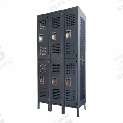 APPROVED VENDOR Wardrobe Locker: 36 in x 18 in x 78 in, Ventilated, 2 Tiers, 3 Units Wide - Ventilated Metal Wardrobe Lockers
