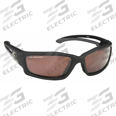 EDGE EYEWEAR Safety Glasses: Copper Lens, Full-Frame, Metal Detectable, Black Frame - Padded Comfort-Fit Safety Glasses