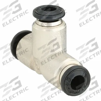 AIGNEP USA Push-Fit Tee Fitting: 5 mm OD x 5 mm OD x 5 mm OD Size, Nickel, Silver - Nickel-Plated Brass Tube Fittings