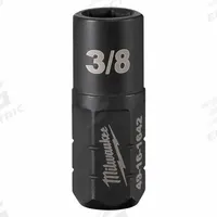 MILWAUKEE Impact Socket: SAE, 3/8 in Socket Size, 6-Point, Short, 1 41/64 in Overall Lg, Black Oxide (MPN 49-16-1642). Key specifications — attr1215501: MILWAUKEE; attr1215515: Black Oxide; attr1215518: 3/8 in.