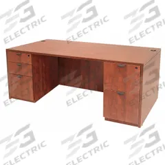 REGENCY Office Desk: Melamine, Cherry, 2 Pedestals, 5 Drawers, 66 in Overall Wd, 29 in Overall Ht (MPN LDPF6630CH). Key specifications — Desktop Material: Melamine; Includes Modesty Panel: Yes; Kit Product Type: Rectangular Office Desk; Desktop Color: Cherry; Brand: REGENCY; Frame Color: Cherry; Frame Material: Melamine; Product Type: Rectangular Office Desk.
