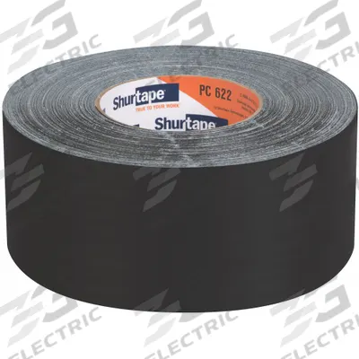 SHURTAPE Duct Tape: Medium Duty, Black, 2 7/8 in Wd, 60 1/8 yd Lg, 12.5 mil Thick - General Purpose Duct Tape