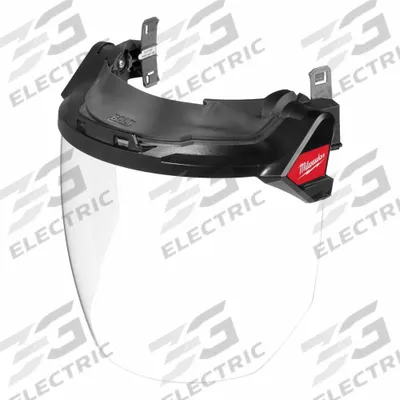 MILWAUKEE Face Shield: Anti-Fog/Scratch-Resistant, Metal Detectable/Reusable - Milwaukee Face Shield Assemblies for Hard Hats