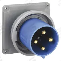 HUBBELL Pin and Sleeve Inlet: Blue, 250V AC, Three Phase, 100 A, 3 Pole, 4 Wire, IEC Grounding (MPN HBL4100B9W). Key specifications — Brand: HUBBELL.