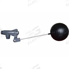 KERICK Float Valve Assembly: For Water Media, Angle Valve Body, Cylindrical, Horizontal Piping, PVC (MPN PS125SS-5). Key specifications — Mounting: Horizontal Piping; Standards: Standard 169; Arm Adjustability: Adjustable; Connection Gender - Side 1: Male; Connection Gender - Side 2: Male; Brand: KERICK; Connection Type - Side 1: NPT; Connection Type - Side 2: NPT.