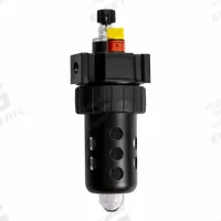 PARKER Lubricator: Micro Mist, 1/4 in NPT, 90 scfm, 250 psig Max Op Pressure, 175°F Max Op Temp (MPN 16L12BE). Key specifications — attr111774: Zinc; attr111402: Series 16L; attr111761: PARKER.