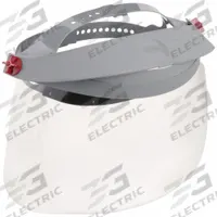 CONDOR Face Shield: Clear, Uncoated, Dielectric/Reusable, 15 1/2 in Visor Wd, 8 in Visor Ht (MPN 4EZC6). Key specifications — Headgear Color: Gray; Visor Material: Polycarbonate; Visor Features: Reusable.