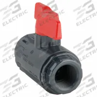 ASAHI Manual Two-Way Ball Valve: 1 in, PVC, Straight, 150 psi Max. Pressure (CWP), One-Piece, Tee (MPN 161071010). Key specifications — attr1008170: ASAHI; attr1017899: Tee.