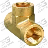 PARKER Metal Pipe Tee: Tee, Bright C37700 Brass, 1/4 in x 1/4 in x 1/4 in, 3,000 psi, 1 49/64 in Lg (MPN 4-4-4 FT-B). Key specifications — Maximum Operating Pressure: 3,000 psi.