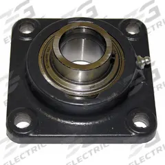 TIMKEN 4 Bolt Flange Bearing: Radial Ball, 7/8 in Bore, Cast Iron, Set Screws, 3 47/64 in Lg, Square (MPN YCJ 7/8 SGT). Key specifications — Bore Type: Cylindrical; Brand: TIMKEN; Lubricant Material: NLGI #2 Equivalent; Mounting Bolt Size: 3/8 in; System of Measurement: Inch.