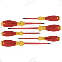 WIHA Insulated Screwdriver Set: 1-10 Pieces, 6 Pieces, Phillips/Slotted/Square Tip, Ergonomic Grip (MPN 35891). Key specifications — attr1205274: WIHA; attr1205269: 7/32 in.