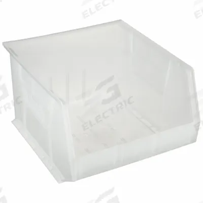 AKRO-MILS Hang and Stack Bin: 16 1/2 in x 18 in x 11 in, Clear, Label Holder Included - Clearview Plastic Bins