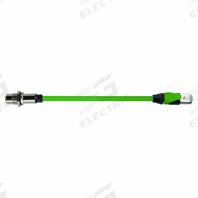 MURRELEKTRONIK Cordset: Cat6, M12 Male Straight x RJ45 Female Straight, 3 m Lg, PUR, Green - M12 Connector to RJ45 Connector Cordsets