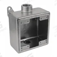 CALBRITE Electrical Box: Stainless Steel, Square, 2 Gangs, 1 in Hub Size, 45 cu in Capacity, Gray (MPN S61000FDCD). Key specifications — Color: Gray; Brand: CALBRITE.