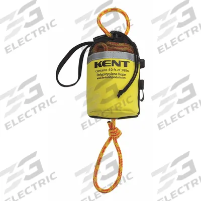 KENT SAFETY Rescue Throw Bag: 50 ft Rope Lg, 5 in Overall Dia, Reflective Bag - Throw Bags