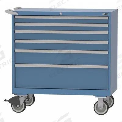 LISTA Modular Drawer Cabinet: 40 1/4 in x 22 1/2 in x 43 1/4 in, 6 Drawers, Tubular - Lista Mobile Modular Drawer Cabinets