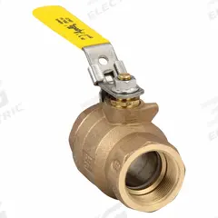 APOLLO Manual Two-Way Ball Valve: 1 1/2 in, Bronze, Straight, FNPT x FNPT, Full Port, Two-Piece (MPN 77C10727A). Key specifications — Brand: APOLLO; Handle: Locking Lever.