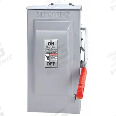 Siemens Safety Switch: Non-Fusible, 30 A, Three Phase, 600V AC, Galvanized Steel - Non-Fusible Safety Switches