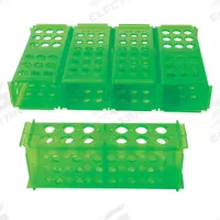 Tube Rack: Polypropylene, Green, 12 Compartments, Benchtop (MPN 120686). Key specifications — Material: Polypropylene; Mounting Location: Benchtop; Color: Green; Product Type: Test Tube Rack; Total Holding Capacity: (12) Wells (Side C); Brand: HEATHROW SCIENTIFIC.