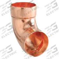 NIBCO Sweat Fitting Elbow: 1 1/2 in CTS x 1 1/2 in CTS, Cup x FTG, Wrot Copper (MPN 907-11/2)