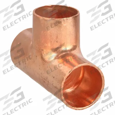 NIBCO Sweat Fitting Tee: 3/4 in CTS x 3/4 in CTS x 3/4 in CTS, Cup x Cup x Cup - Wrot Copper Tube Fittings