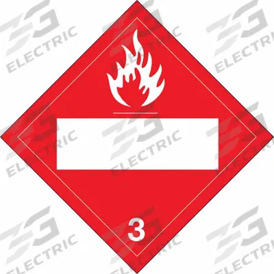 BRADY Container Placard: 3, 10 3/4 in x 10 3/4 in, 10 3/4 in Label Ht - Class 3: Flammable Liquids
