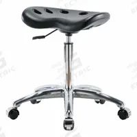 Stool: Polyurethane, Ht Range 20 in to 27 1/2 in, 17 in Seat Wd, 14 in Seat Dp, 0 Glides, 5 Casters (MPN PTMBSL-CR-NF-CC-BLK). Key specifications — Brand: APPROVED VENDOR; Foot Support: No; Base Material: Aluminum; ESD-Safe: Not ESD Safe; Number of Casters: 5.