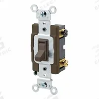 LEVITON Toggle Framed Double-Pole, 20 Amp: Toggle Switch, Double Pole, Maintained, Brown, 20 A (MPN 54522-2). Key specifications — Illuminated: No; Voltage Rating: 120/277V AC.