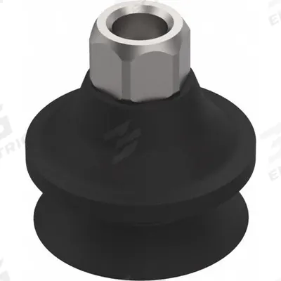 DE-STA-CO Vacuum Pad Assembly: G1/8 in, 29.97 mm Pad Dia, NBR, Black, 7.62 mm Pad Ht - Bellows Type Small-Payload Vacuum Pad Assemblies