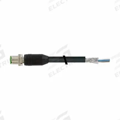 MURRELEKTRONIK Cordset: M12 Male Straight X Bare Wire, 8 Pins, Green, PUR, 10 m Cable Lg - Single-Ended Cordsets with PUR Jacket for Twisting Applications