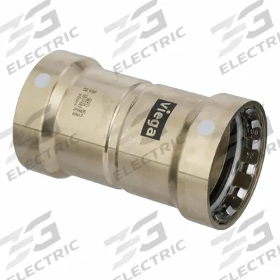 VIEGA MEGAPRESS Transition Coupling: Coupling Body, 1 1/2 in CTS x 1 1/2 in Pipe size - Copper & Bronze Press Tube Fittings for Dissimilar Materials