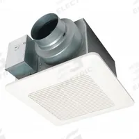 Bathroom Fan: Ceiling, 50 cfm_80 cfm_110 cfm Max, 0.3 sones, 1 Speed, Round Duct (MPN FV-0511VQ1). Key specifications — Brand: PANASONIC; Nameplate Voltage: 120V AC; Sensor Type: None; Duct Shape: Round; Heater: Without Heater; Mounting Location: Ceiling; Mounting Type: Bracket; Number of Speeds: 1.