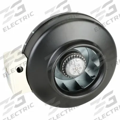 Dayton In-Line Duct Fan: 571 cfm Max., 8 in Duct, 111.9 W, 120V AC, 1 Ph, IP54 - General Purpose Inline Duct Fans