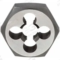 CHICAGO-LATROBE Hex Threading Die: 1/4"-20 UNC, 5/8 in Hex Wd, Carbon Steel (MPN 403108)