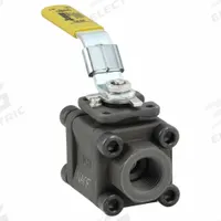 JOMAR VALVE Manual Two-Way Ball Valve: 1/2 in, Carbon Steel, Straight, FNPT x FNPT, Three-Piece (MPN T-CS-2001N-SS-4B). Key specifications — Brand: JOMAR VALVE; Handle: Locking Lever.