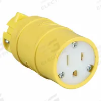HUBBELL Straight Blade Connector: 5-15R, 125V AC, 15 A, 2 Pole, 3 Wire, Yellow (MPN HBL1547)