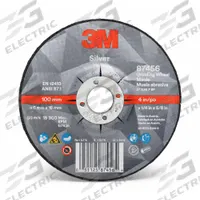 3M Depressed Center Grinding Wheel: Type 27, 6" x 1/4" x 7/8", Ceramic, 36 Grit, Silver (MPN 87450). Key specifications — Series: Silver; Brand: 3M.
