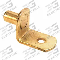 Shelf Support: 1/2 in Wd, 1 1/8 in Lg, 11/16 in Ht, 25 lb Capacity, Steel, Brass, 8 PK (MPN U 10170). Key specifications — Brand: PRIME-LINE; Color: Brass; Finish: Brass-Plated; Material: Steel.