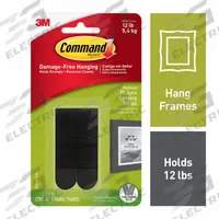 COMMAND Medium Picture Hanging Strip: 0.75 in Overall Wd, 2.75 in Overall Lg, Black, Self-Mating (MPN 17201BLK-ES). Key specifications — Brand: COMMAND; Material: Foam.
