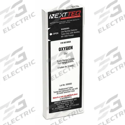 NEXTTEQ Detector Tube: NEXTEQ NX-1000, O2, Gas Detection Tube, Oxygen ( O2 ), With Pump - Gas Detection Tubes For Use In NEXTTEQ NX-1000 Pumps
