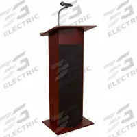 OKLAHOMA SOUND Sound Lectern: Mahogany, Clip-On/Handheld, Laminate, 46 in Overall Ht, Stationary (MPN 111PLS-MY). Key specifications — Color: Mahogany; Brand: OKLAHOMA SOUND; Includes Battery: No; Material: Laminate; Sound System Included: Clip-On Microphone; Includes Document Rail: Yes.