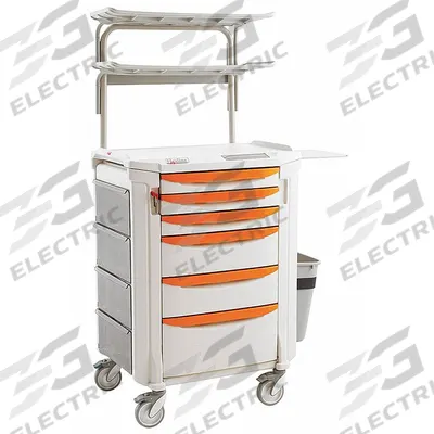 METRO Medical Procedure Cart: Polyethylene, (2) Swivel/(2) Swivel with Brake - Medical Procedure Carts