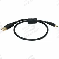 MONOPRICE Standard USB Cable: Type A End 1, Mini B End 2, Black, 1.5 ft Lg, 2.0 USB Specification (MPN 5446). Key specifications — End 1 Connection Type: Type A; Color: Black; Brand: MONOPRICE; End 2 Connection Type: Mini B.