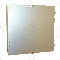 HAMMOND Electrical Enclosure: Stainless Steel, 24 in x 24 in x 8 in, NEMA 12/13/3R/4/4X, w/Panel (MPN 1418N4SSJ8). Key specifications — Brand: HAMMOND; Closure Method: Clamps; Enclosure Material: Stainless Steel; Knockouts: Not Included; Includes Inner Panel: with Inner Panel Included.