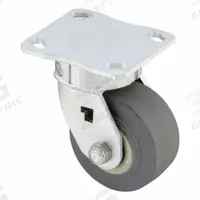 APPROVED VENDOR Plate Caster: Debris-Resistant, Swivel, Rubber, 4 in Wheel Dia, 2 in Wheel Wd (MPN P25S-PRP040R-14). Key specifications — Wheel/Tread Color: Gray; Brand: APPROVED VENDOR; Roll Up: Swivel.
